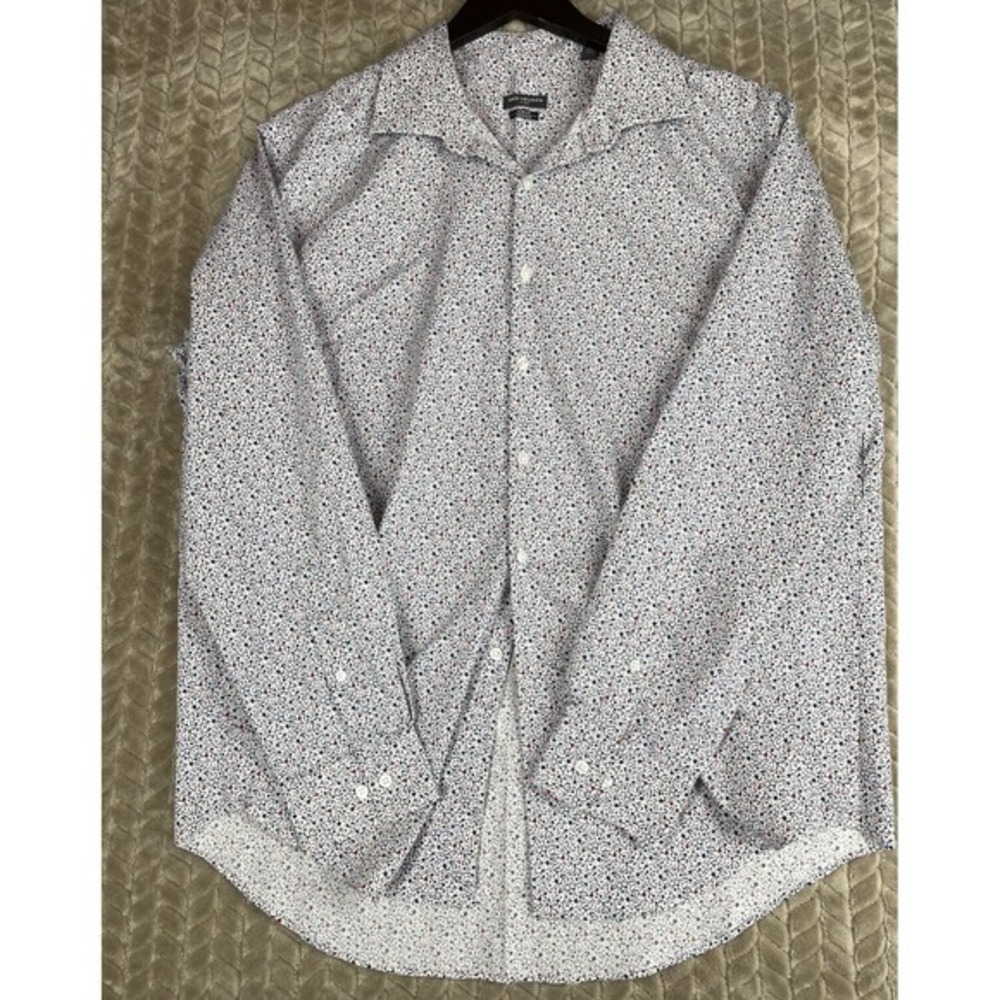 Van Heusen Button Down Shirt‎ Mens 18 34/35 White Floral